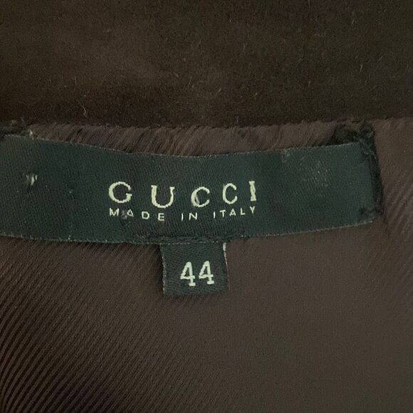 Vintage Gucci Suede Leather Knee Length Skirt Size 8 IT 44 - Picture 5 of 8